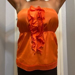 Sleeveless orange shirt